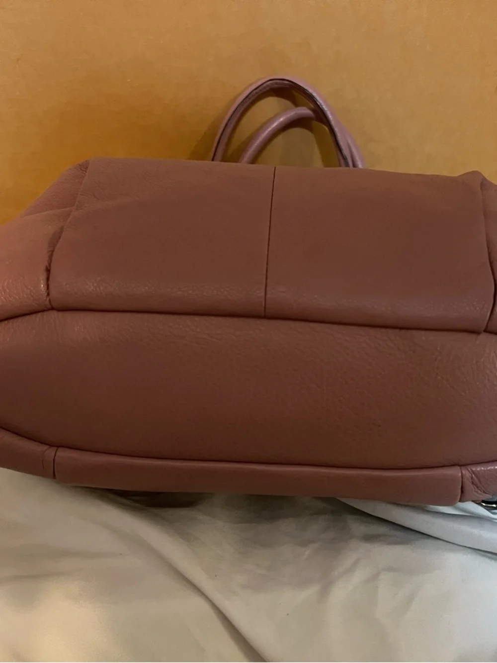 Coach Pink Pebbled Leather Satchel with Shoulder Strap - Picture 3 of 5